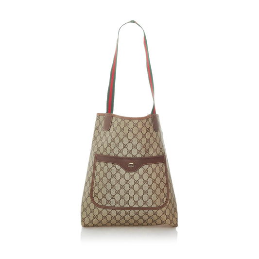 Gucci GG Supreme Web Tote Bag (SHG-32758)