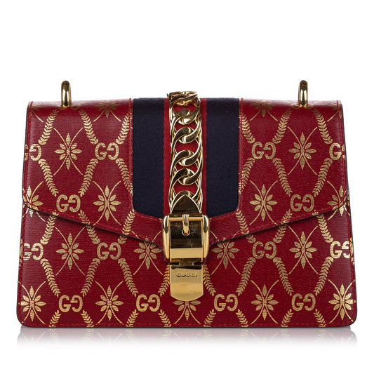 Gucci GG Sylvie Leather Crossbody Bag (SHG-30454)