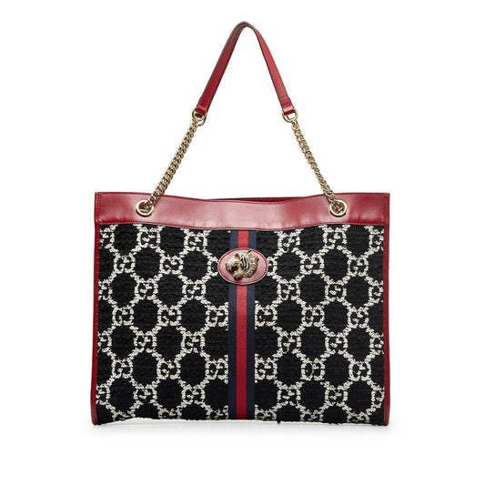 Gucci GG Tweed Rajah Web Tote (SHG-skW4za)