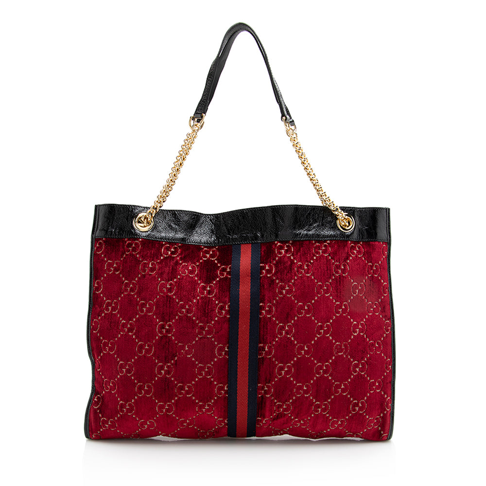 Gucci GG Velvet Rajah Large Tote (SHF-22450)