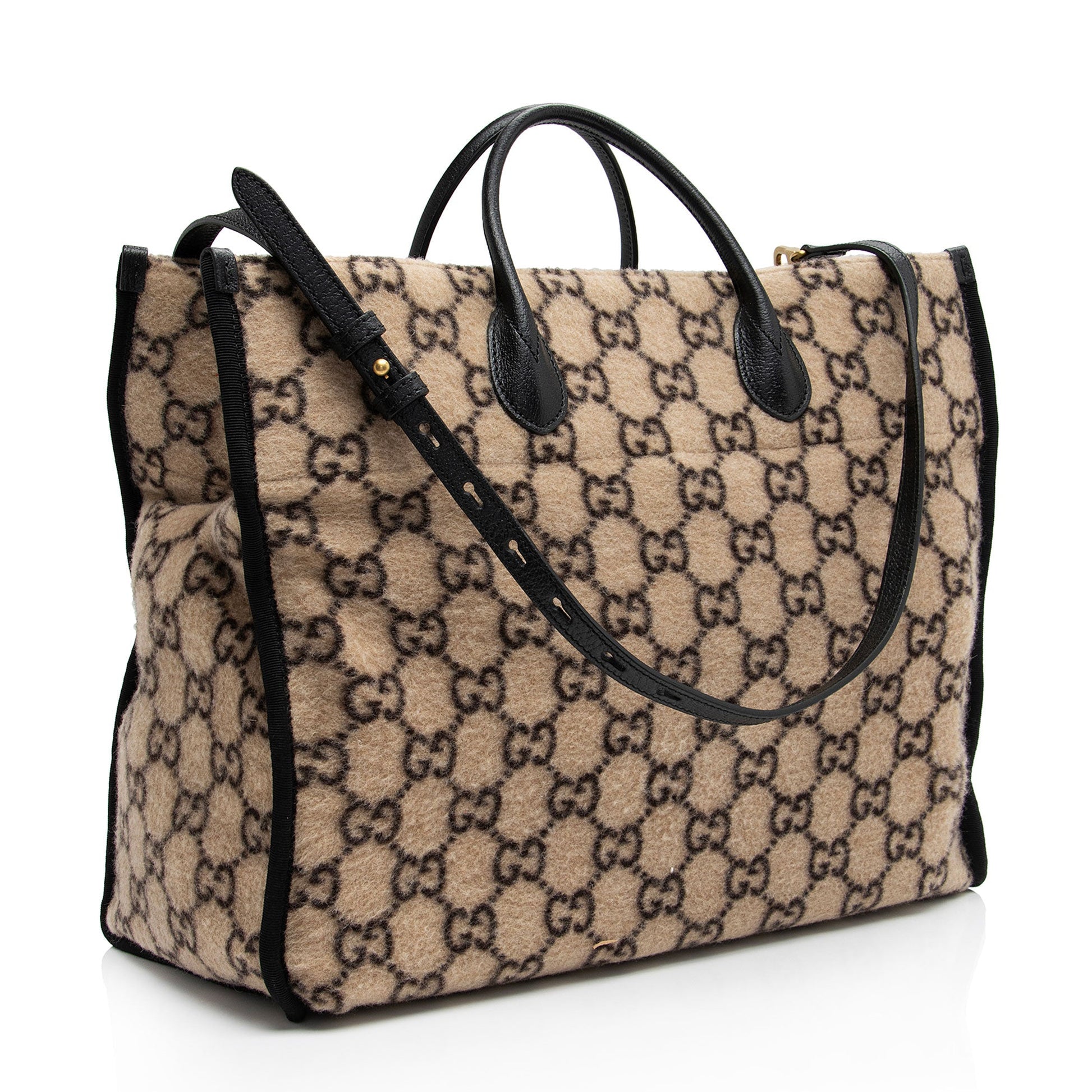Gucci GG Wool Large Shopping Tote (SHF-SJaOJQ)