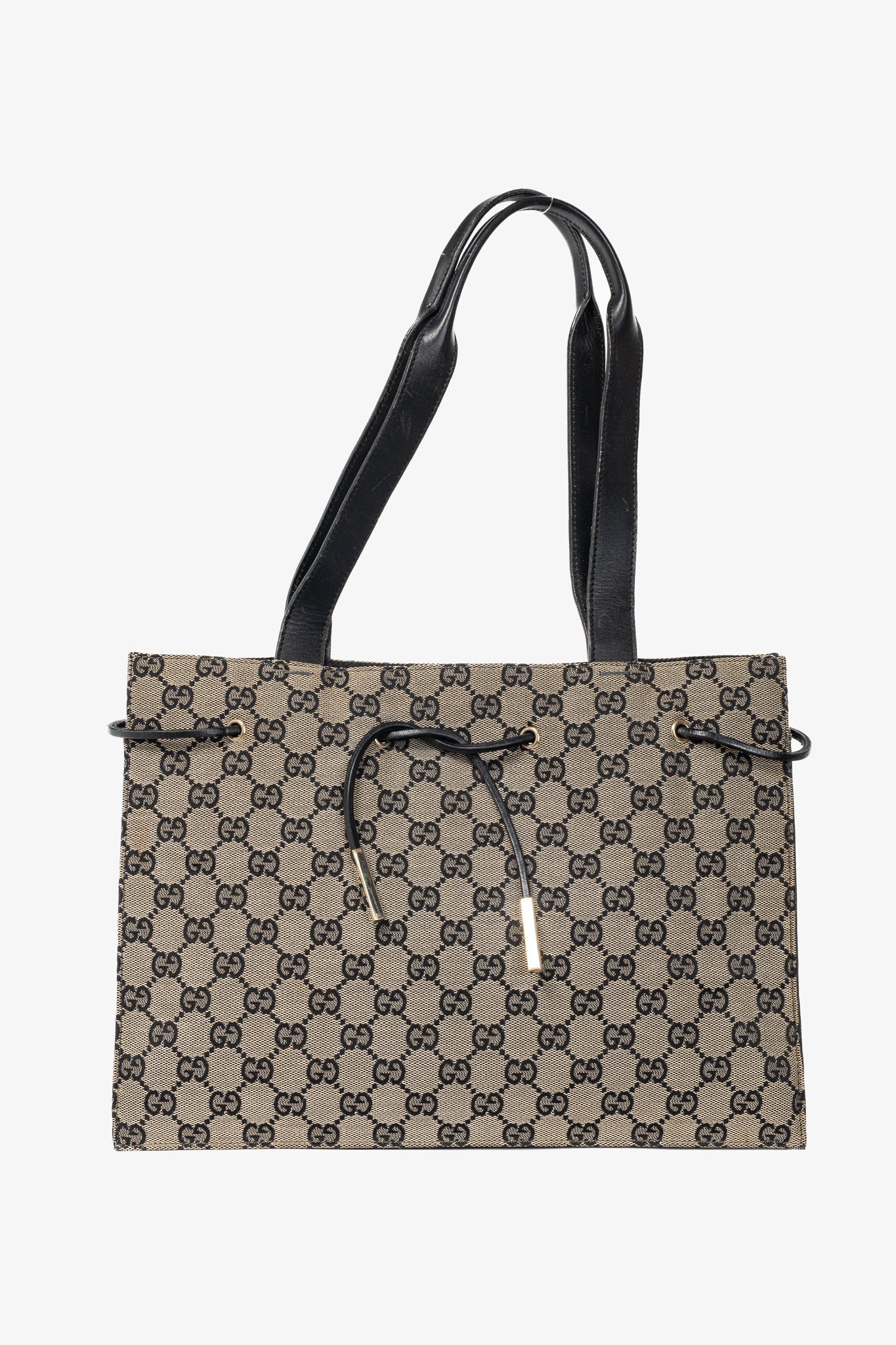 Gucci Monogram Leather Canvas Tote