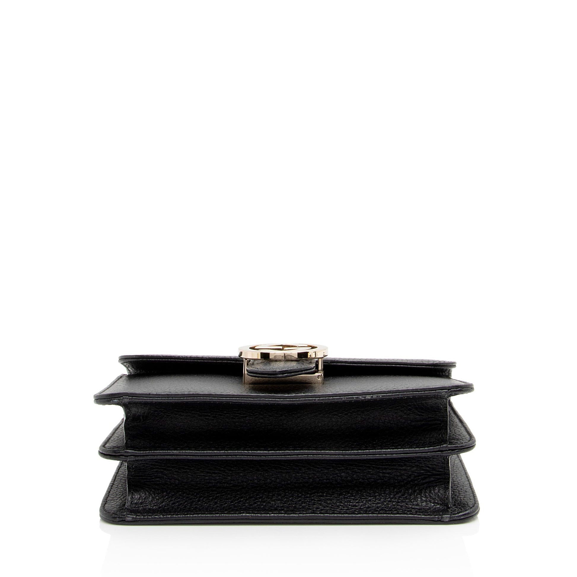 Gucci Grained Calfskin Interlocking G Small Shoulder Bag (SHF-1AVxLZ)