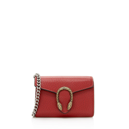 Gucci Grained Leather Dionysus Card Case Chain Bag (SHF-22357)