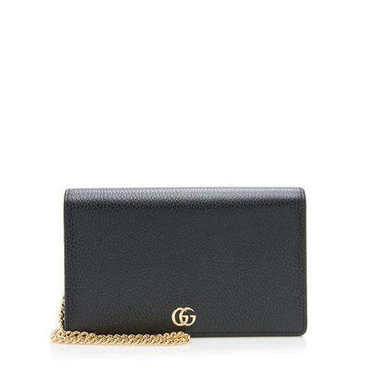 Gucci Grained Leather GG Marmont Mini Chain Bag (SHF-9urvWF)