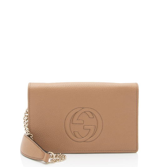 Gucci Grained Leather Soho Wallet on Chain Bag (SHF-)