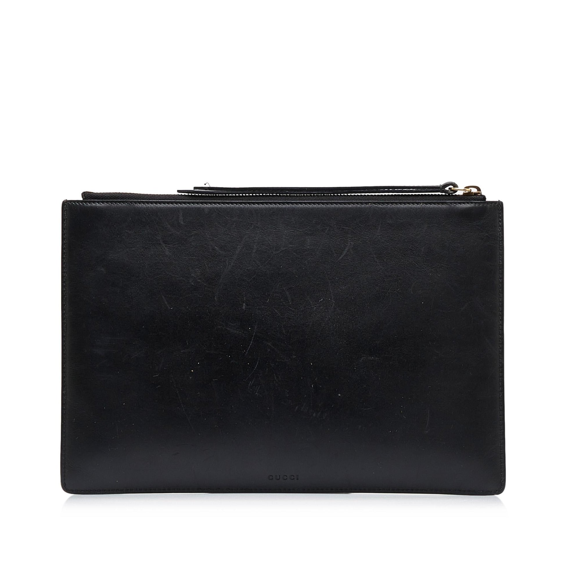 Gucci Ghost Life is Gucci Leather Clutch Bag (SHG-QPhnpZ)