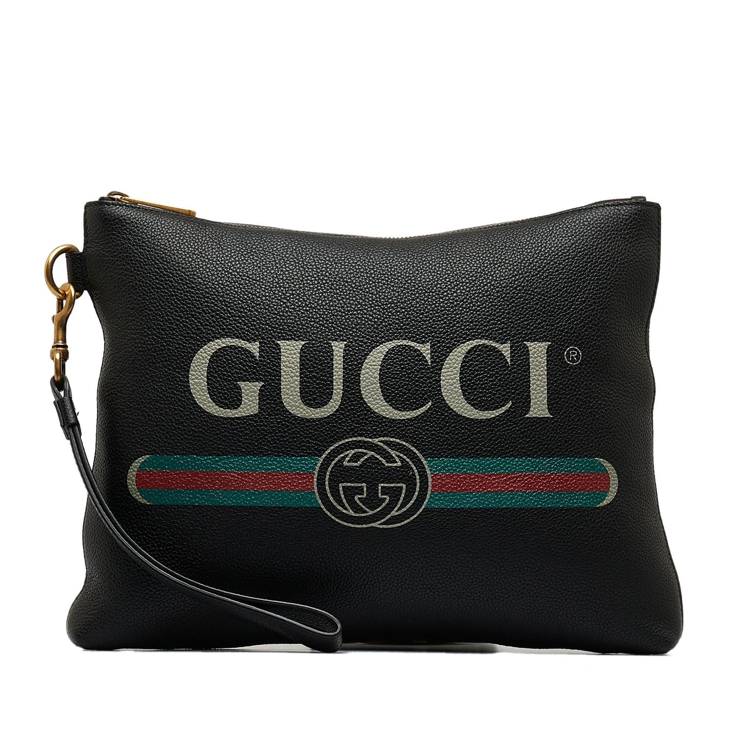 Gucci Logo Leather Clutch Bag (SHG-Gyg3CU)