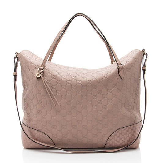 Gucci Guccissima Leather Bree Fold Over Medium Tote