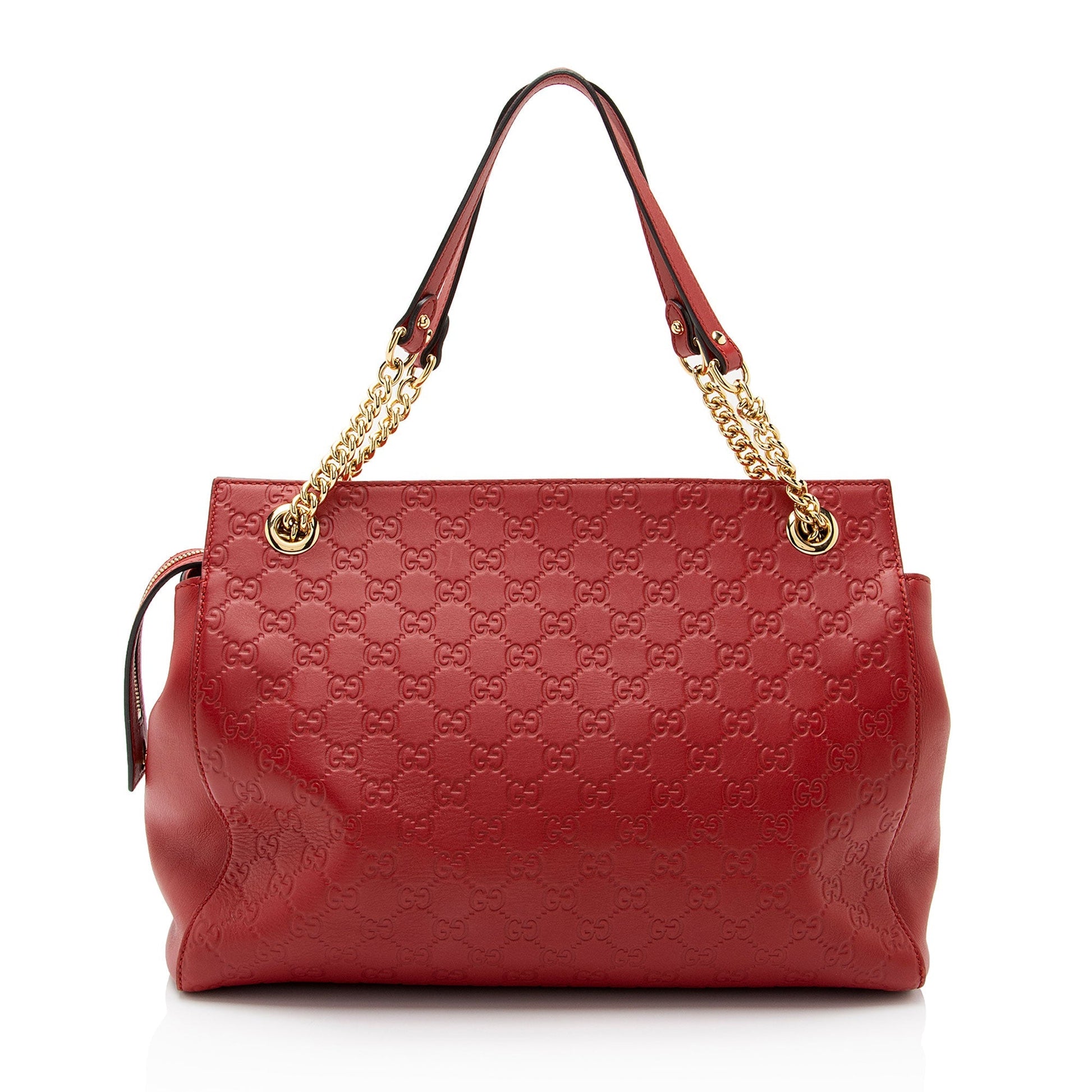 Gucci Guccissima Leather Chain Large Shoulder Bag (SHF-oF32dq)