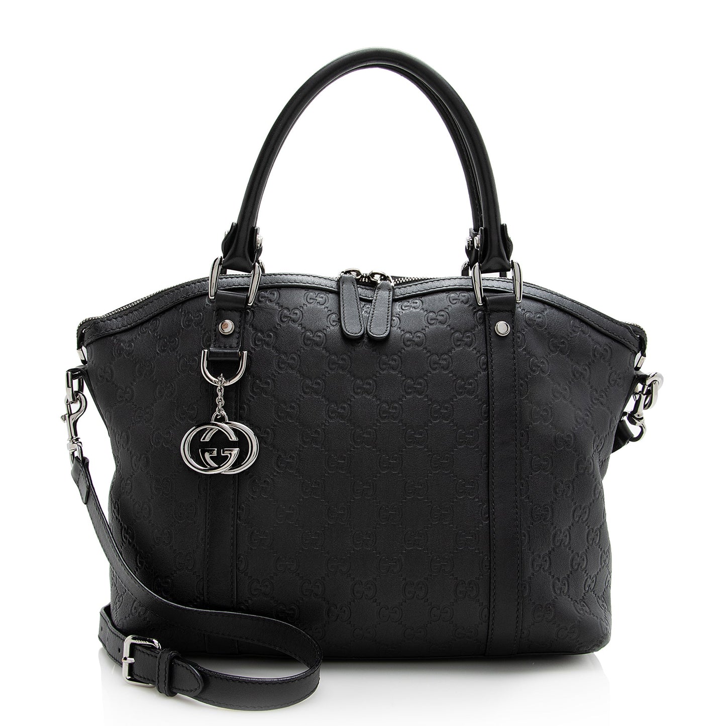 Gucci Guccissima Leather Dome Medium Satchel (SHF-22703)