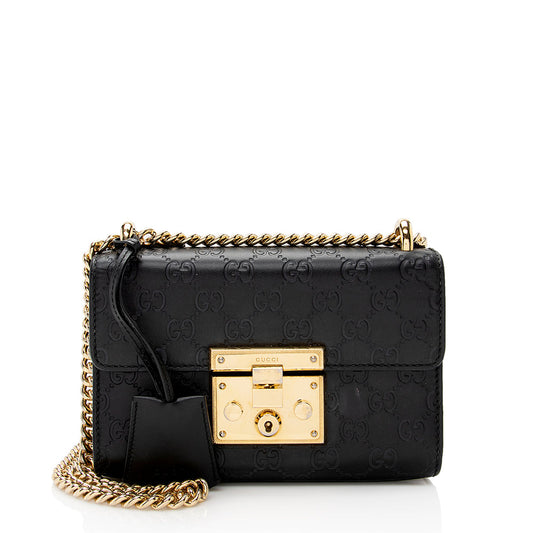 Gucci Guccissima Leather Padlock Small Shoulder Bag (SHF-21759)