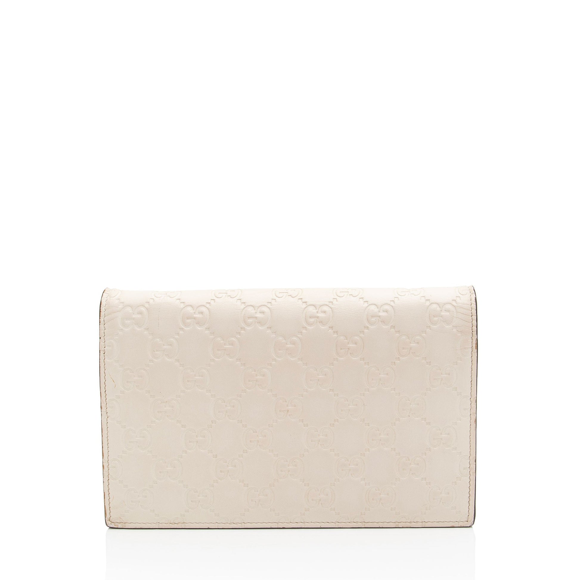 Gucci Guccissima Leather Signature Bow Mini Wallet on Chain