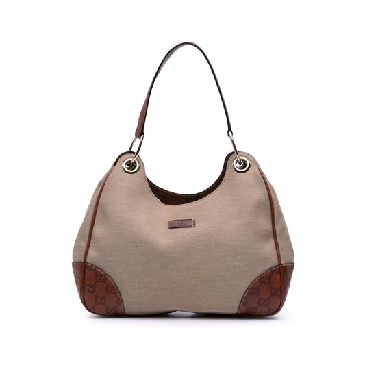 Gucci Guccissima Trimmed Canvas Colbert Shoulder Bag