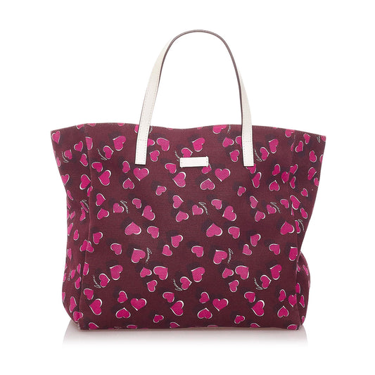 Gucci Heartbeat Canvas Tote Bag (SHG-29133)