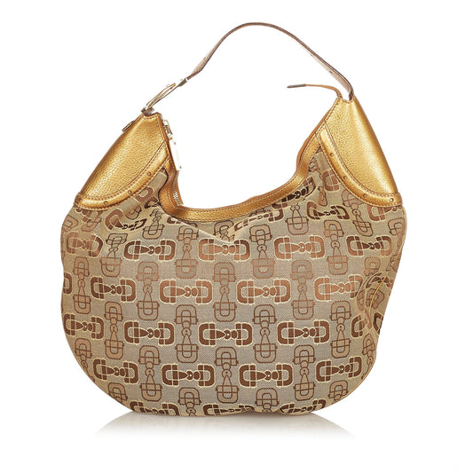 Gucci Horsebit Canvas Hobo Bag (SHG-25298)