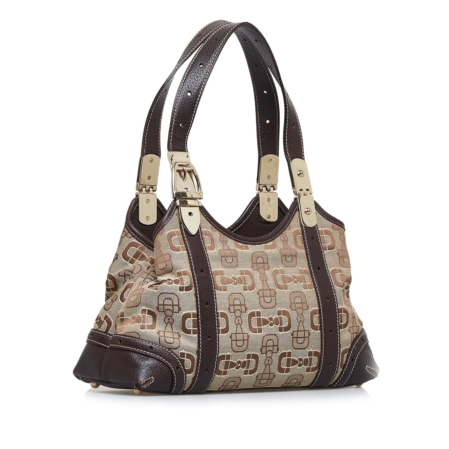 Gucci Horsebit Canvas Shoulder Bag (SHG-NMG11x)