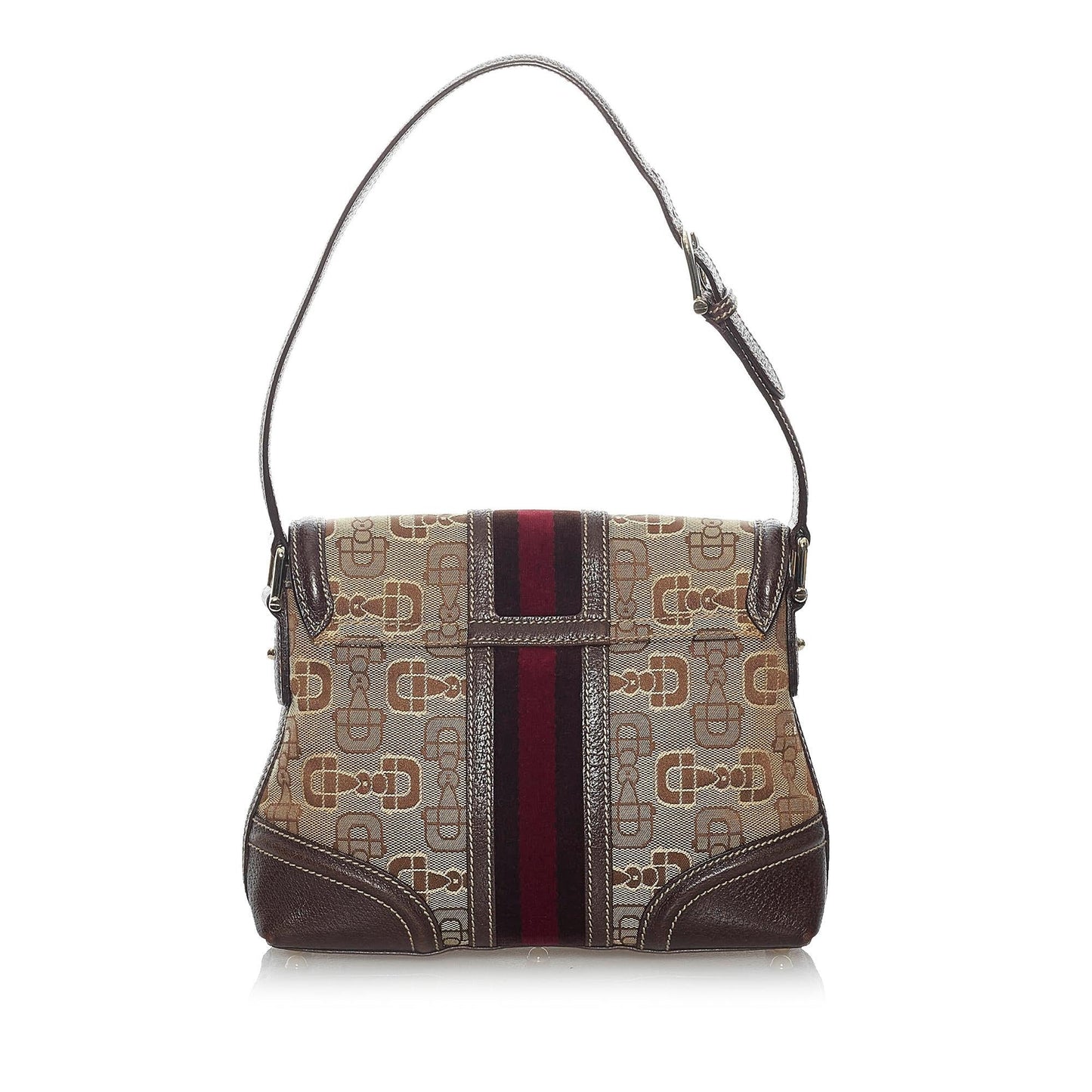 Gucci Horsebit Canvas Web Treasure Shoulder Bag (SHG-29348)