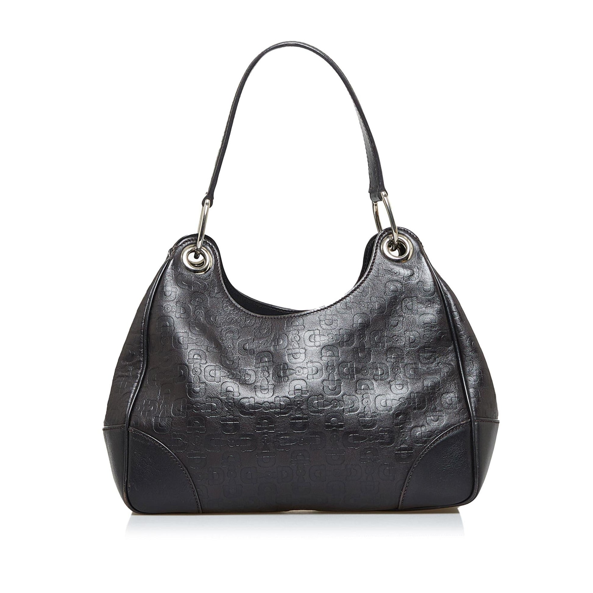 Gucci Horsebit Embossed Leather Shoulder Bag (SHG-96c9Qj)