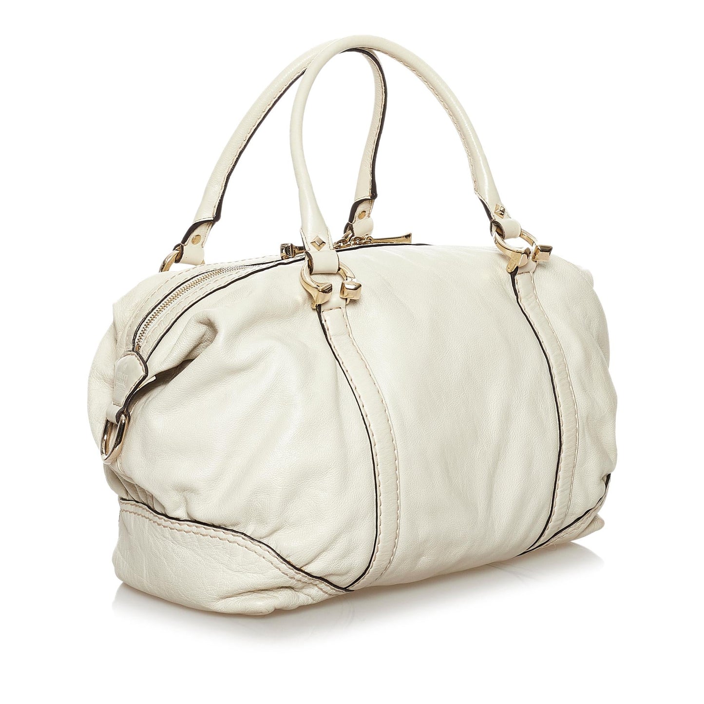Gucci Horsebit Nail Leather Boston Bag (SHG-30581)