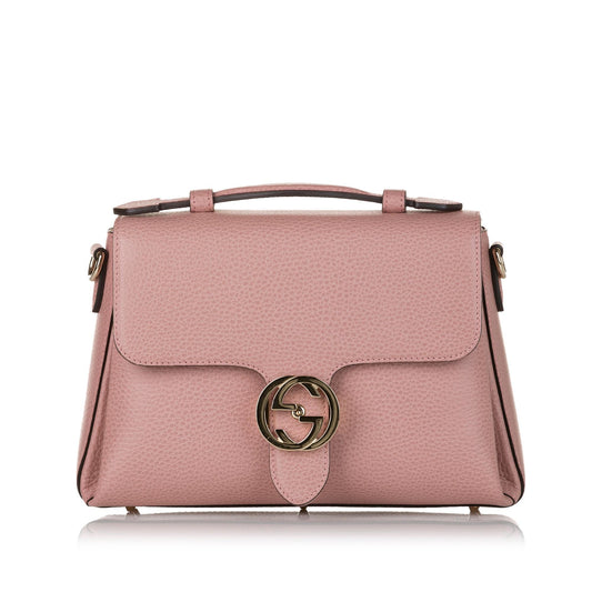 Gucci Interlocking G Leather Satchel (SHG-31610)