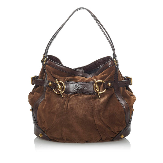 Gucci Jockey Suede Shoulder Bag (SHG-34231)