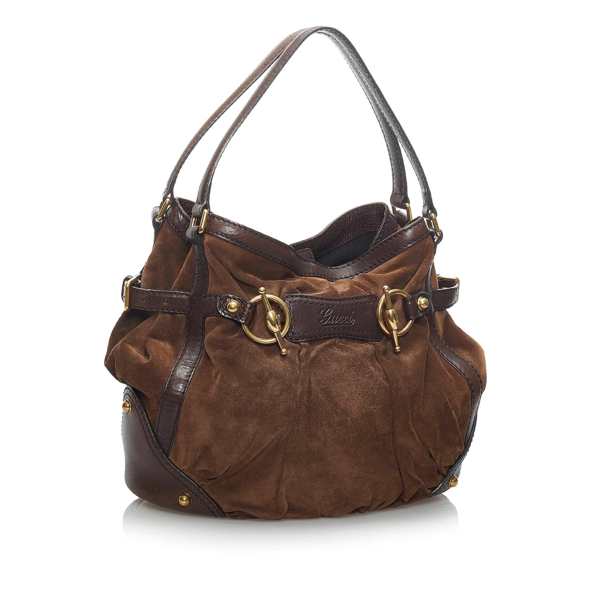 Gucci Jockey Suede Shoulder Bag (SHG-34231)