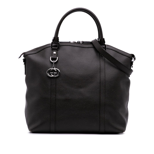 Gucci Large Leather GG Charm Dome Satchel