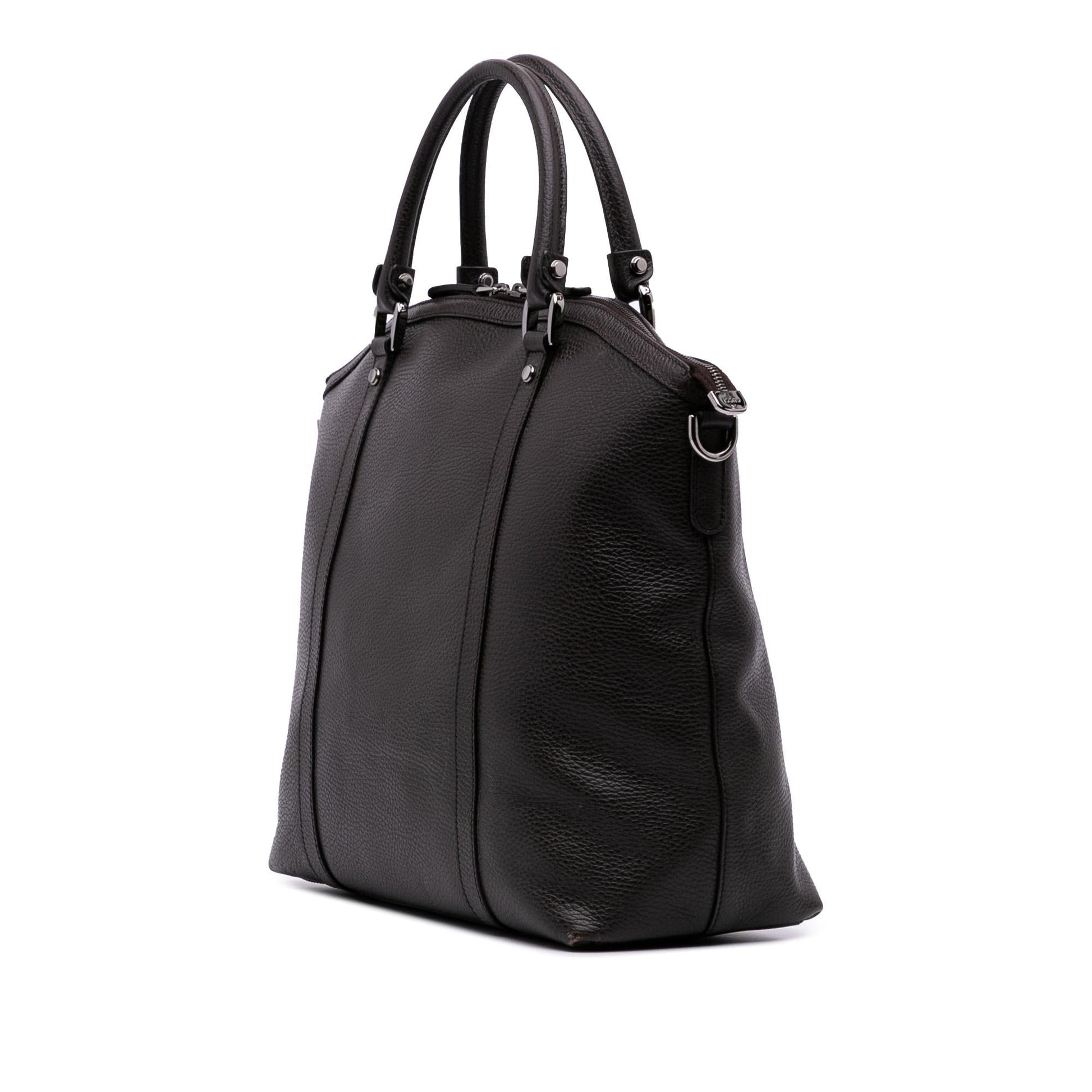Gucci Large Leather GG Charm Dome Satchel
