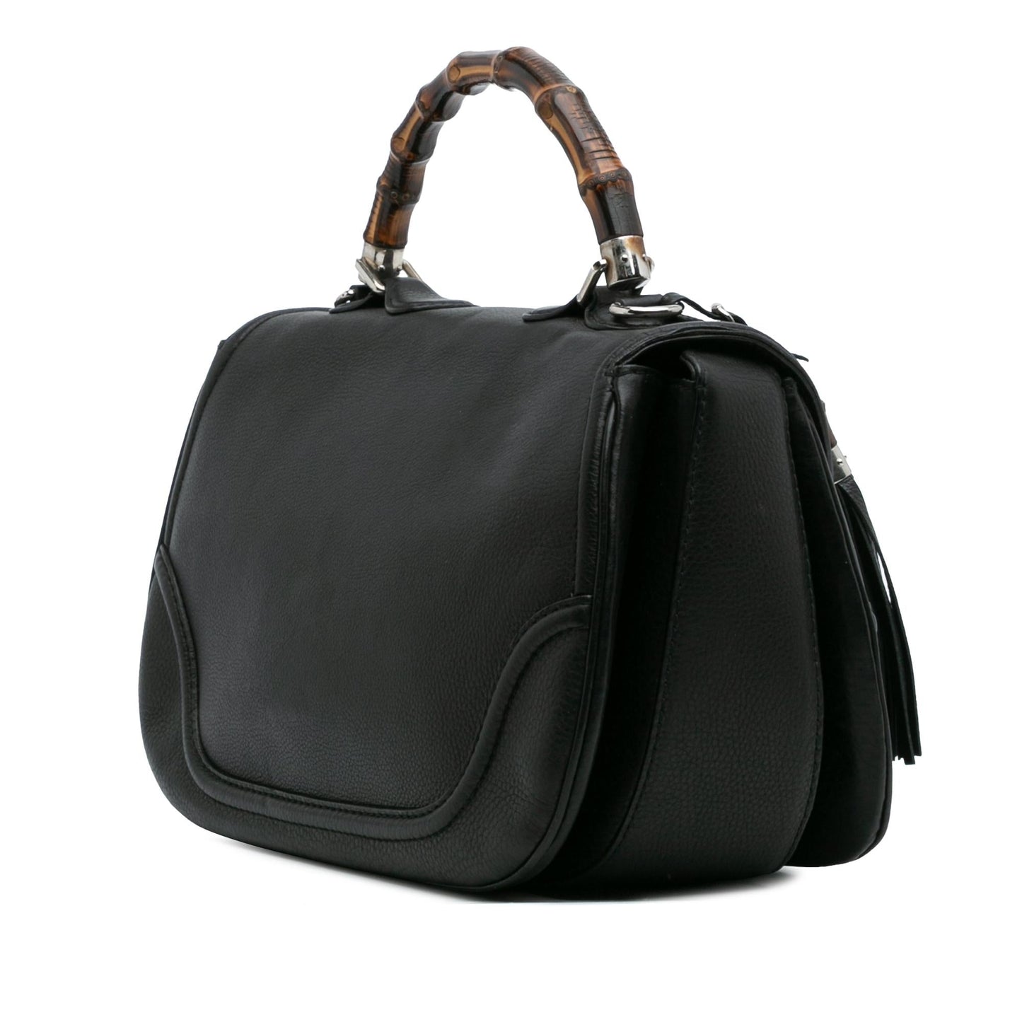 Gucci Large Pebbled Calfskin New Bamboo Top Handle Bag