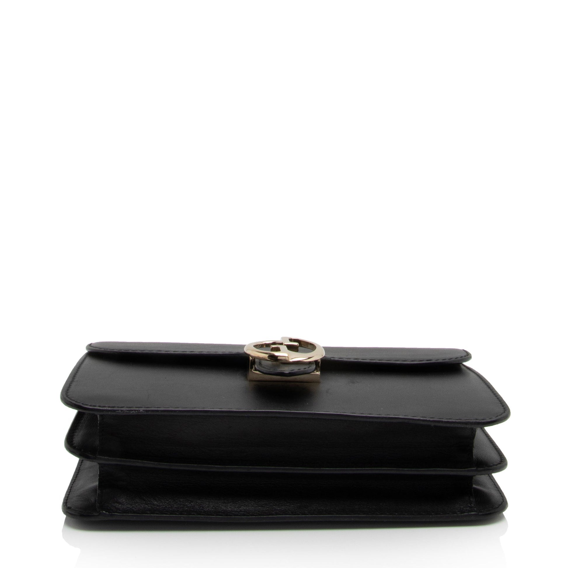 Gucci Leather 1973 Flap Medium Shoulder Bag (SHF-T6hZOI)