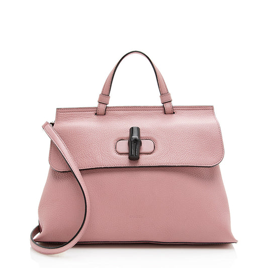 Gucci Leather Bamboo Daily Small Satchel (SHF-19102)