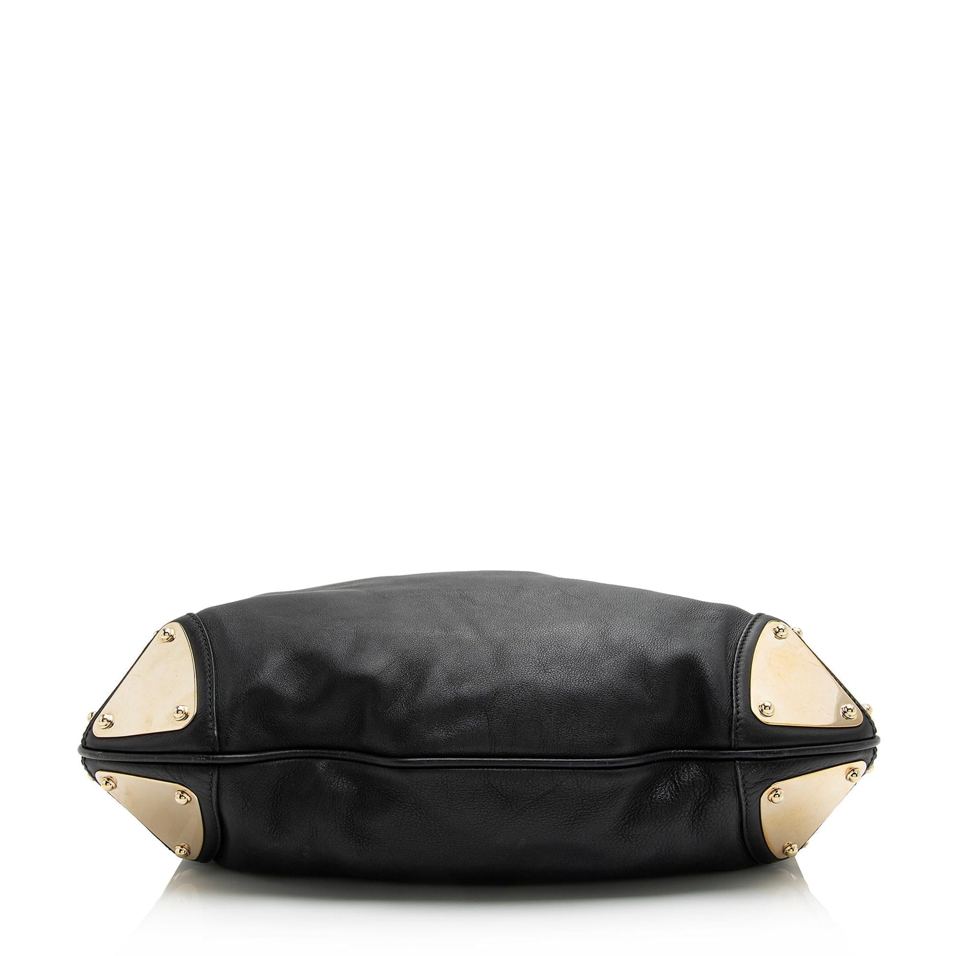 Gucci Leather Bamboo Indy Medium Satchel (SHF-23741)
