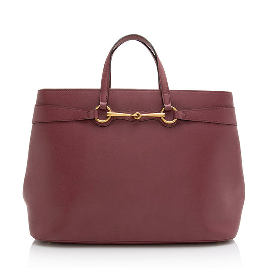 Gucci Leather Bright Bit Large Tote (SHF-21918)