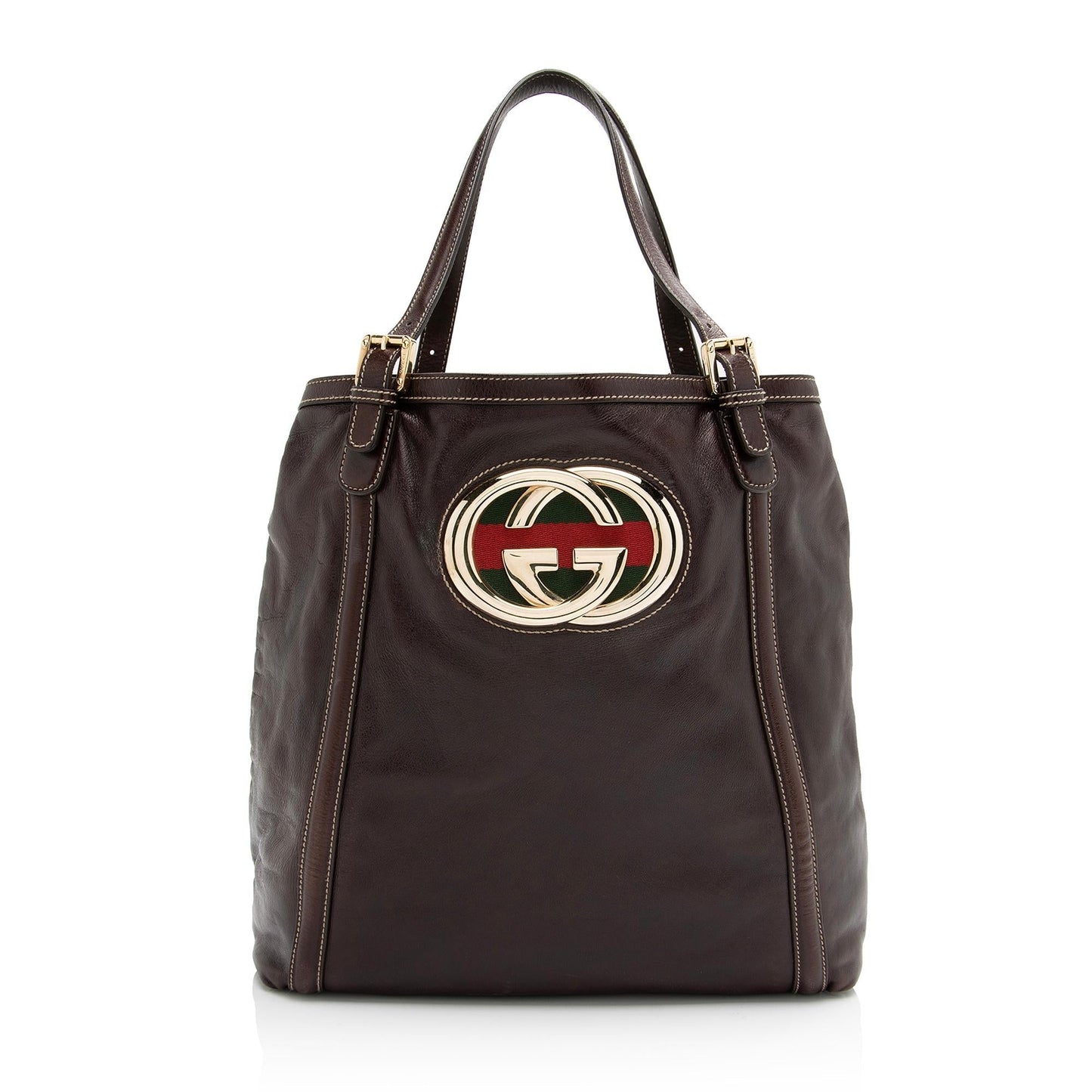 Gucci Leather Britt Large Tote (SHF-23095)