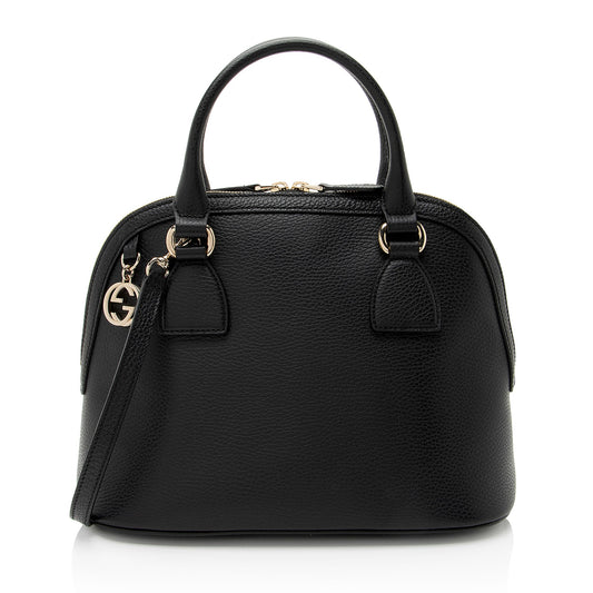 Gucci Leather GG Charm Dome Medium Satchel