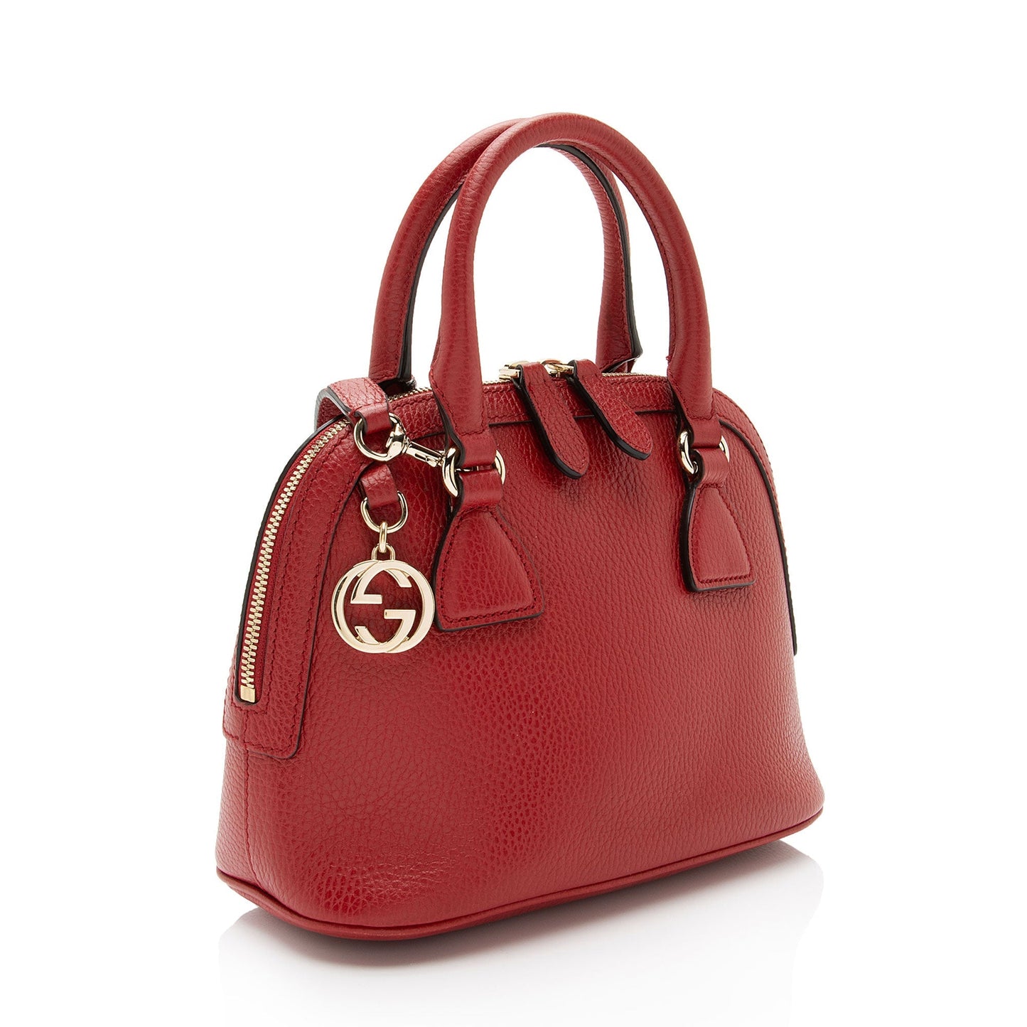 Gucci Leather GG Charm Dome Small Satchel