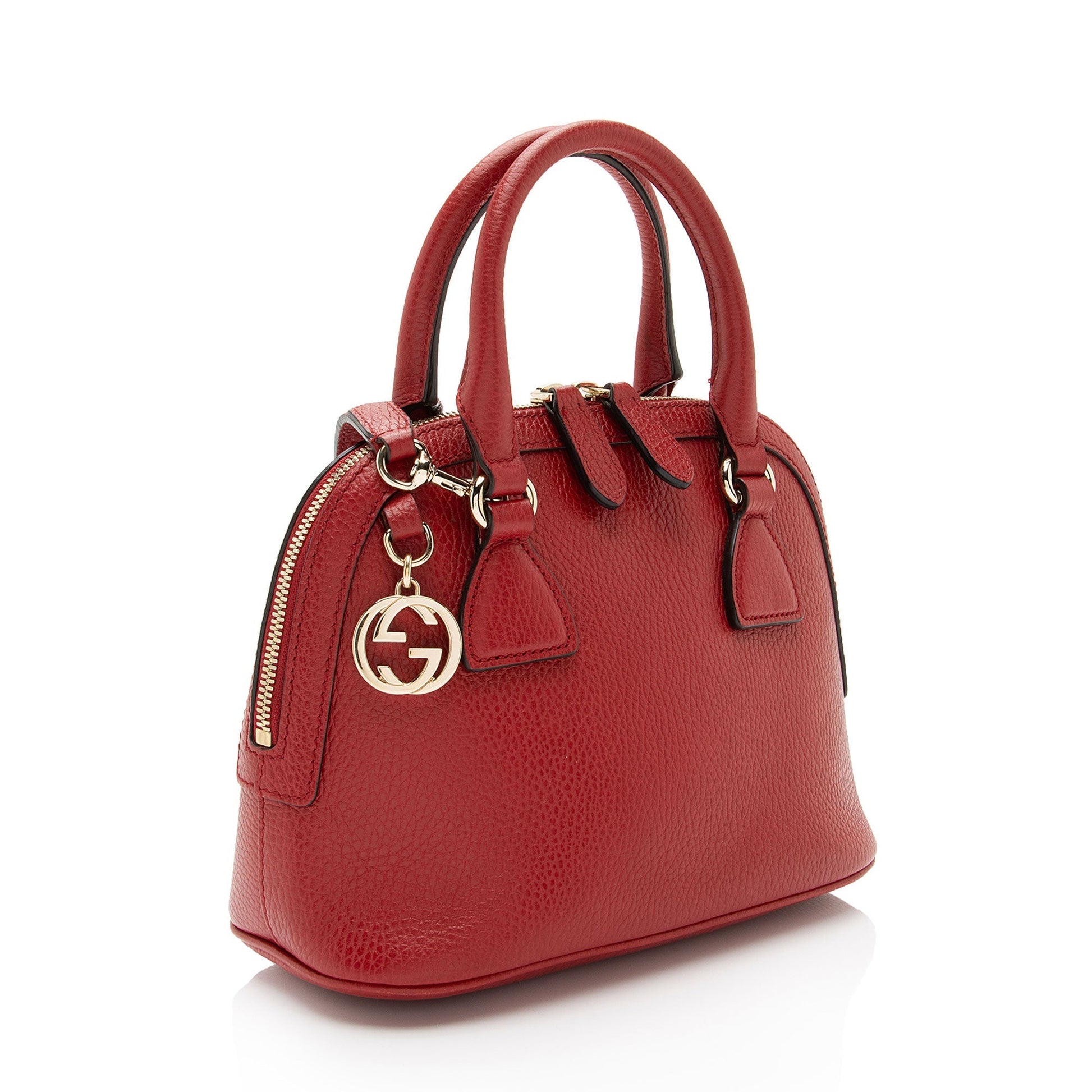 Gucci Leather GG Charm Dome Small Satchel