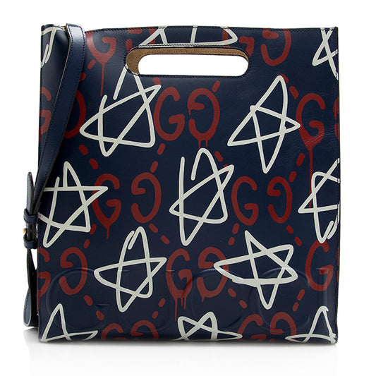 Gucci Leather Ghost Medium Tote (SHF-21316)
