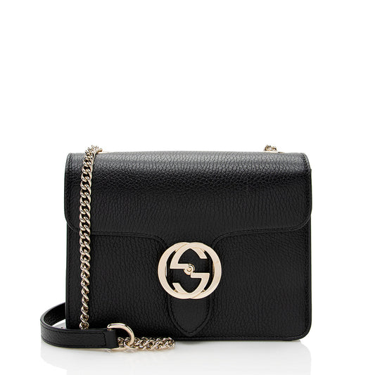 Gucci Leather Interlocking G Small Shoulder Bag (SHF-19827)