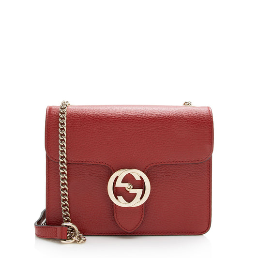 Gucci Leather Interlocking G Small Shoulder Bag (SHF-22434)