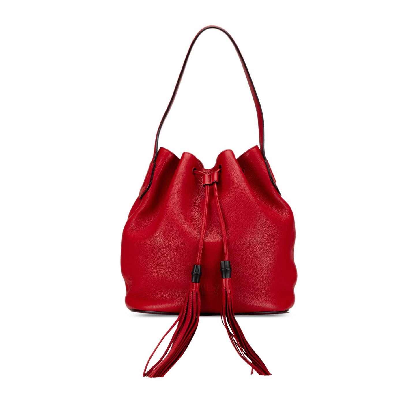 Gucci Leather Tassel Bucket Bag (SHG-uZdZdK)