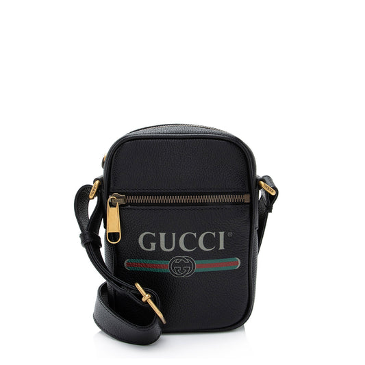 Gucci Leather Logo Mini Messenger Bag (SHF-P3Milm)