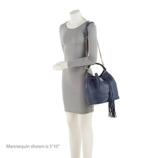 Gucci Leather Miss Bamboo Bucket Bag (SHF-22197)