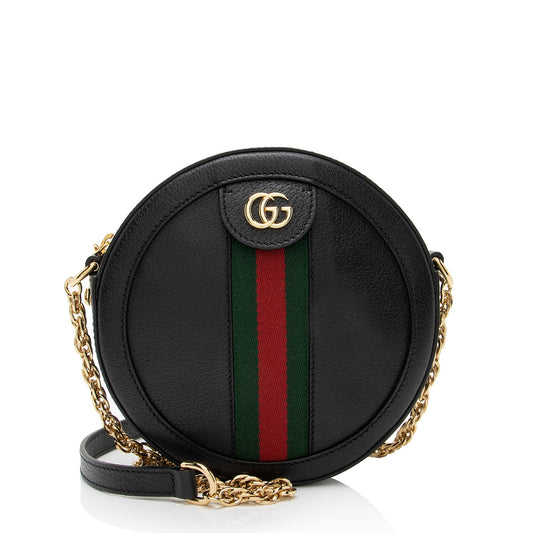 Gucci Leather Ophidia Round Mini Shoulder Bag (SHF-lSFNlA)