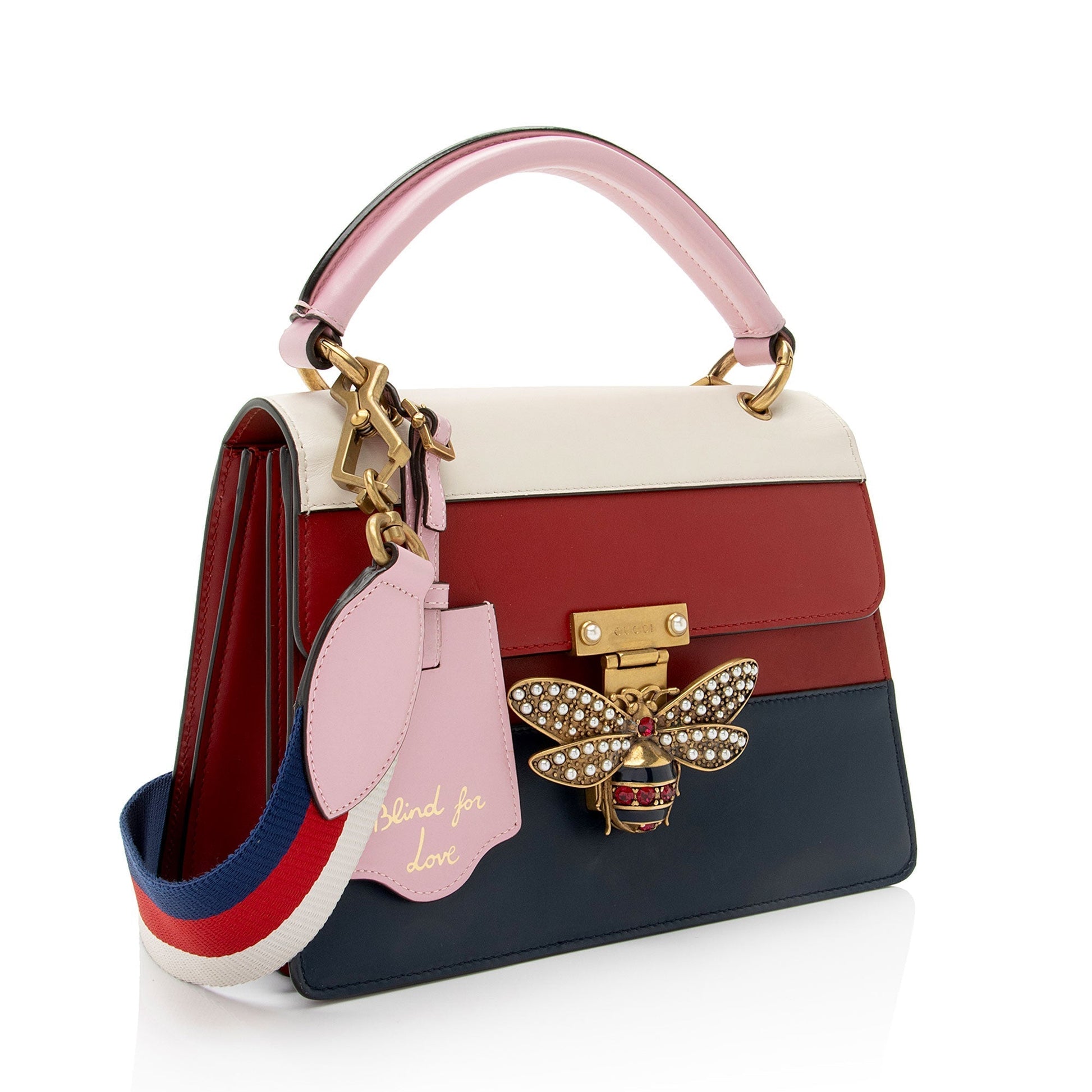 Gucci Nylon Leather Top Handle Shoulder Bag