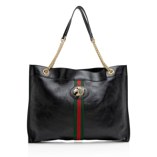 Gucci Leather Rajah Large Tote (SHF-23398)