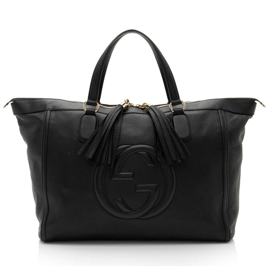 Gucci Leather Soho Large Zip Tote (SHF-3j2gH9)