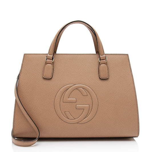 Gucci Leather Soho Medium Top Handle Satchel (SHF-auIjxm)
