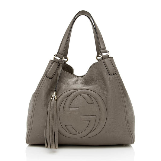 Gucci Green Leather Calfskin Tote